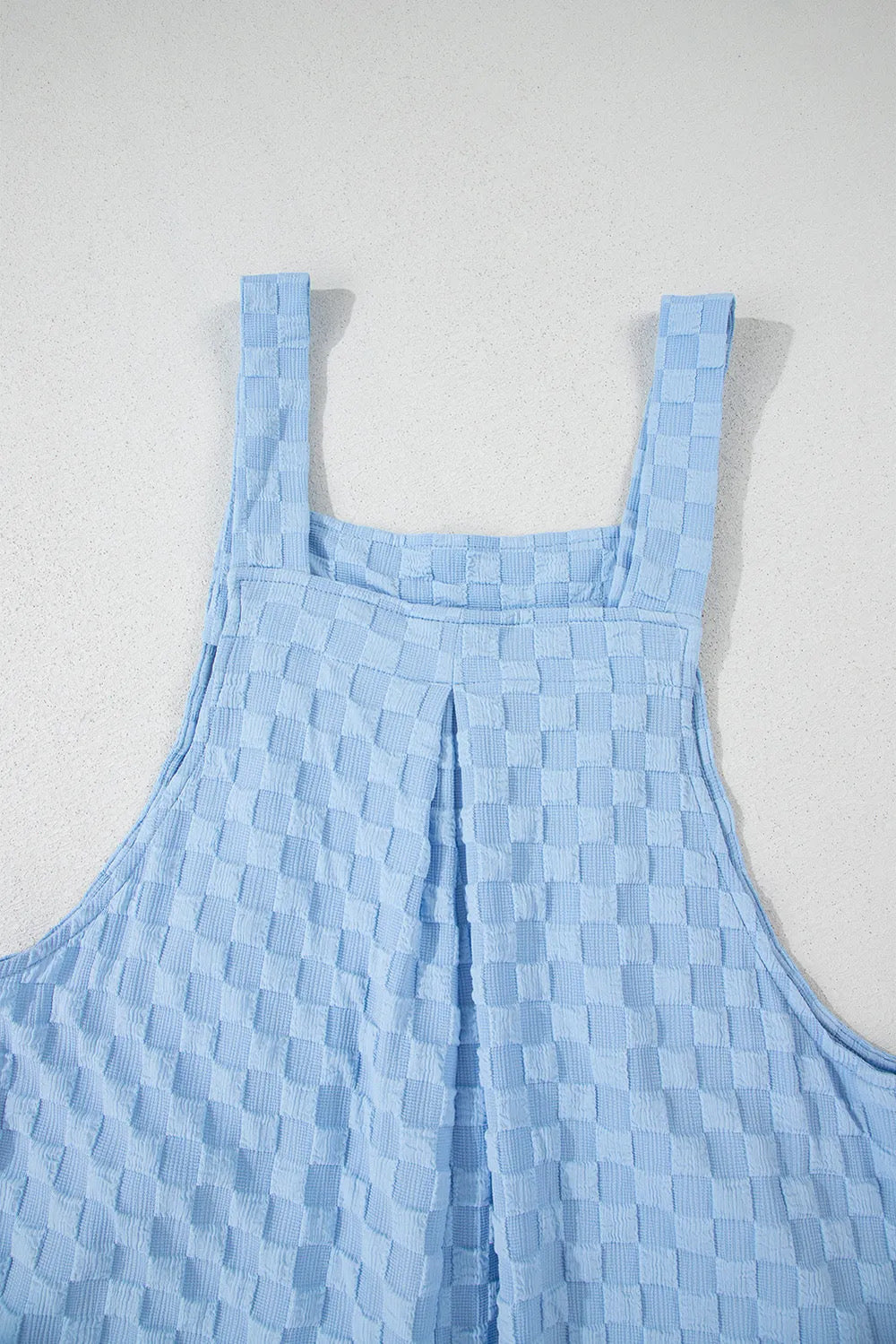 Checkered Pocket Wide Leg Overalls