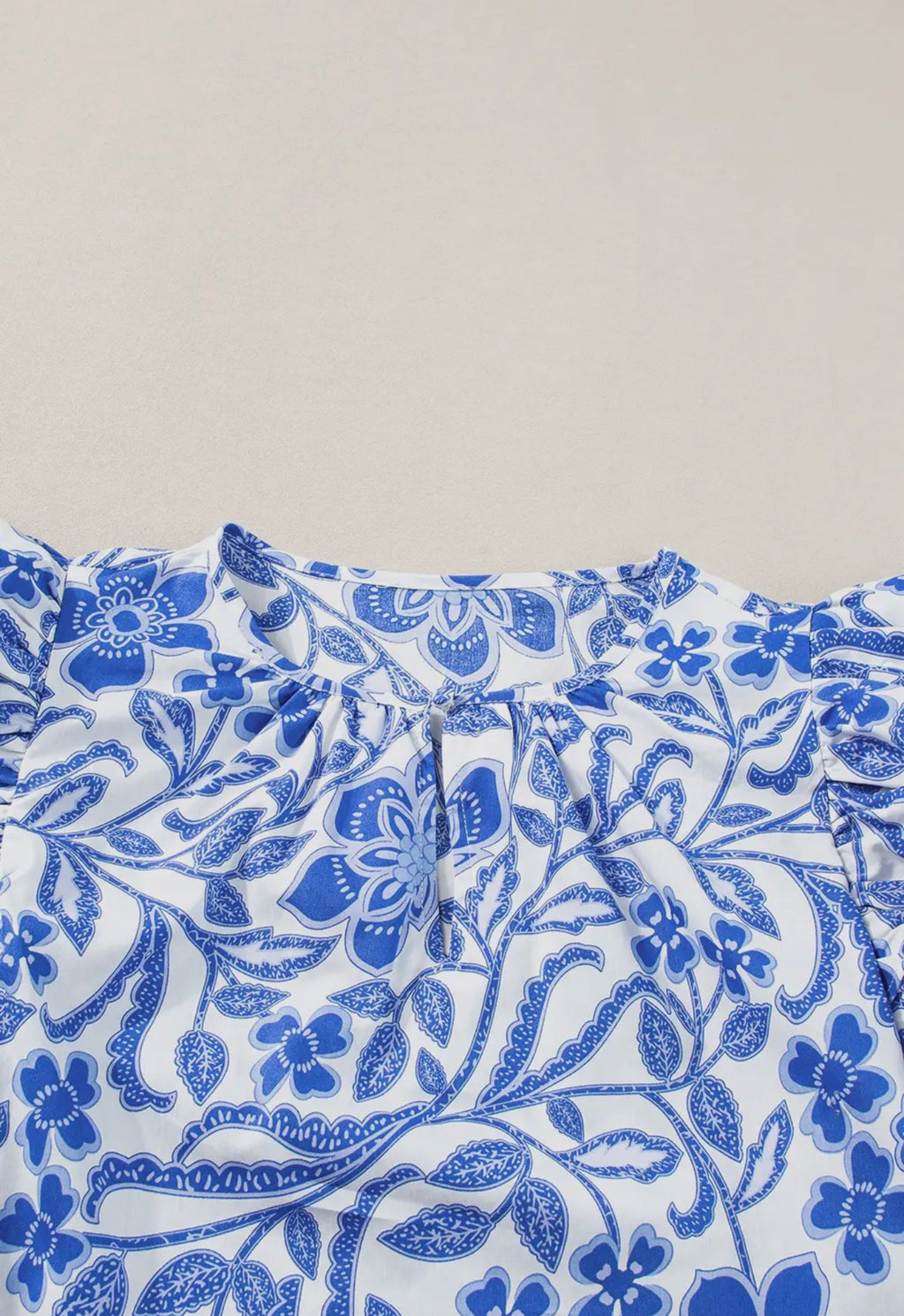 Floral Ruffled Bubble Blouse