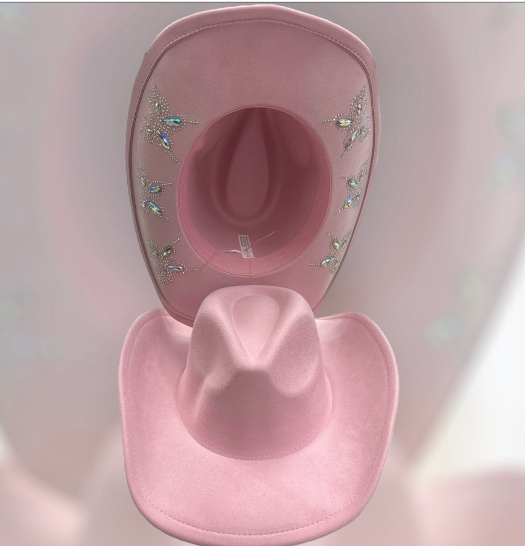 Rhinestone Butterfly Cowgirl Hat