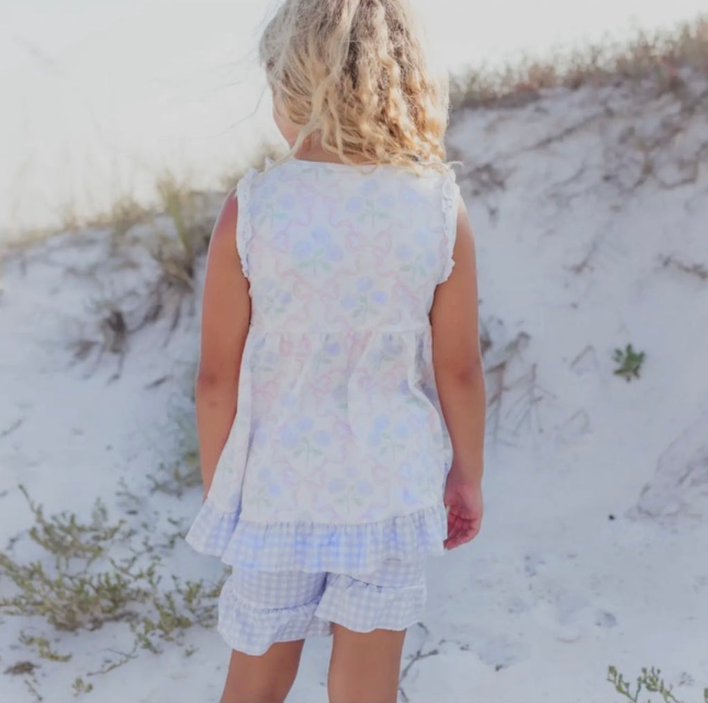 Checker & Pink Ruffle Short Set