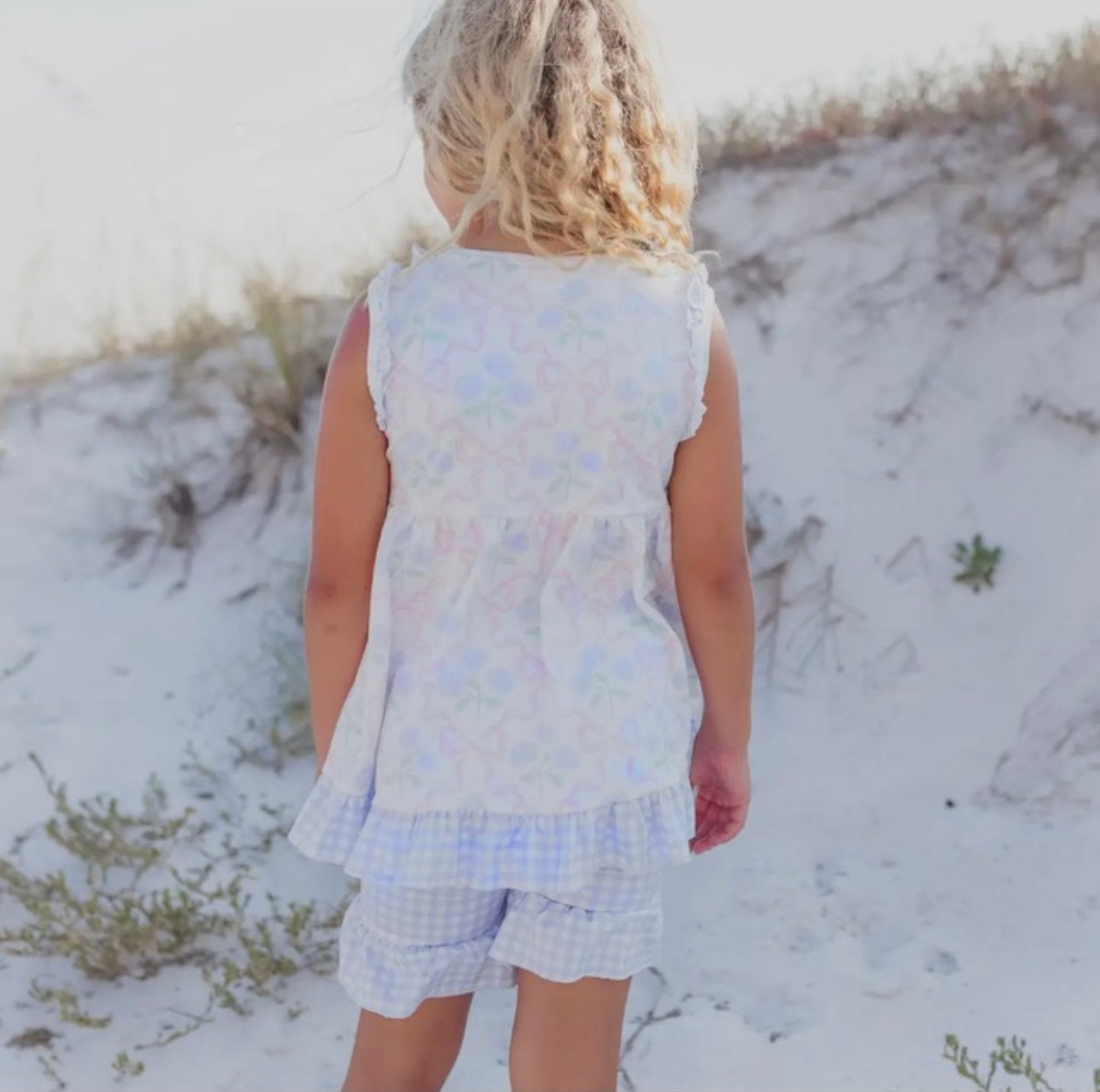 Checker & Pink Ruffle Short Set