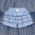 Casual Low-Waist Plaid Bodycon Ruffle Shorts