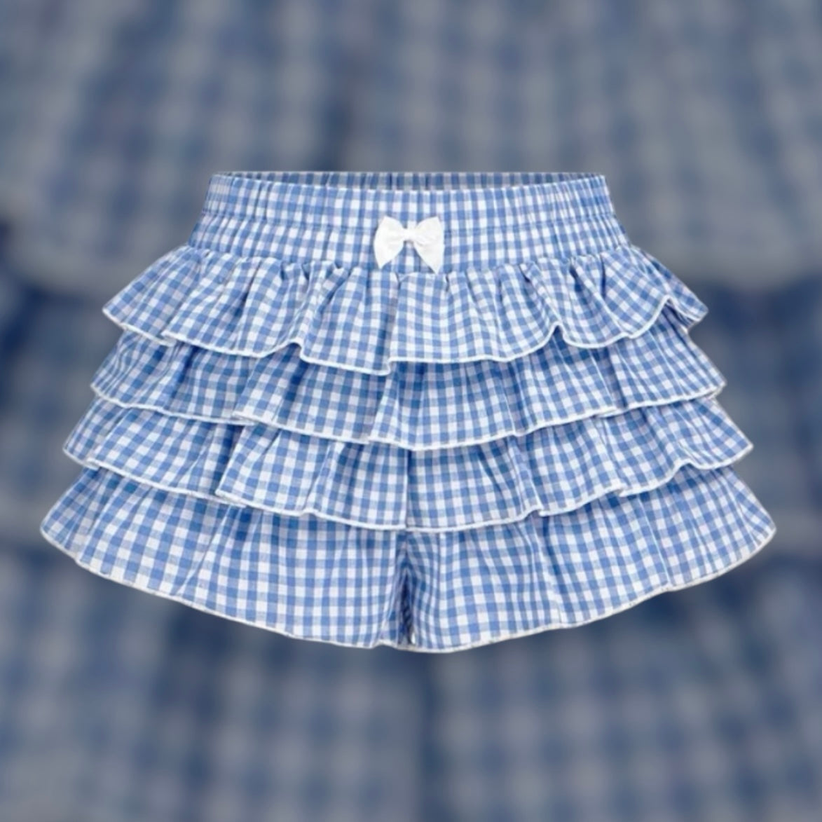 Casual Low-Waist Plaid Bodycon Ruffle Shorts