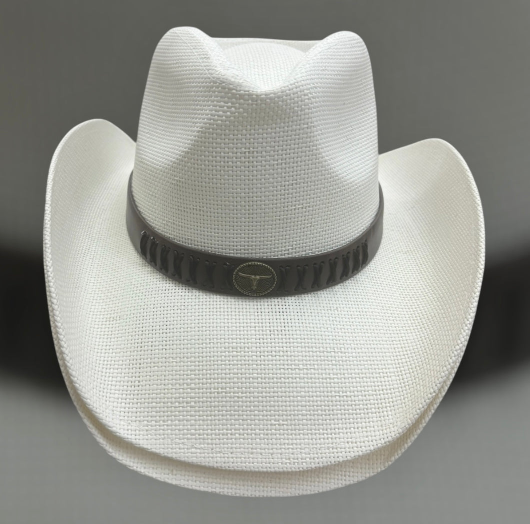 Men Knitted White Cowboy Hat