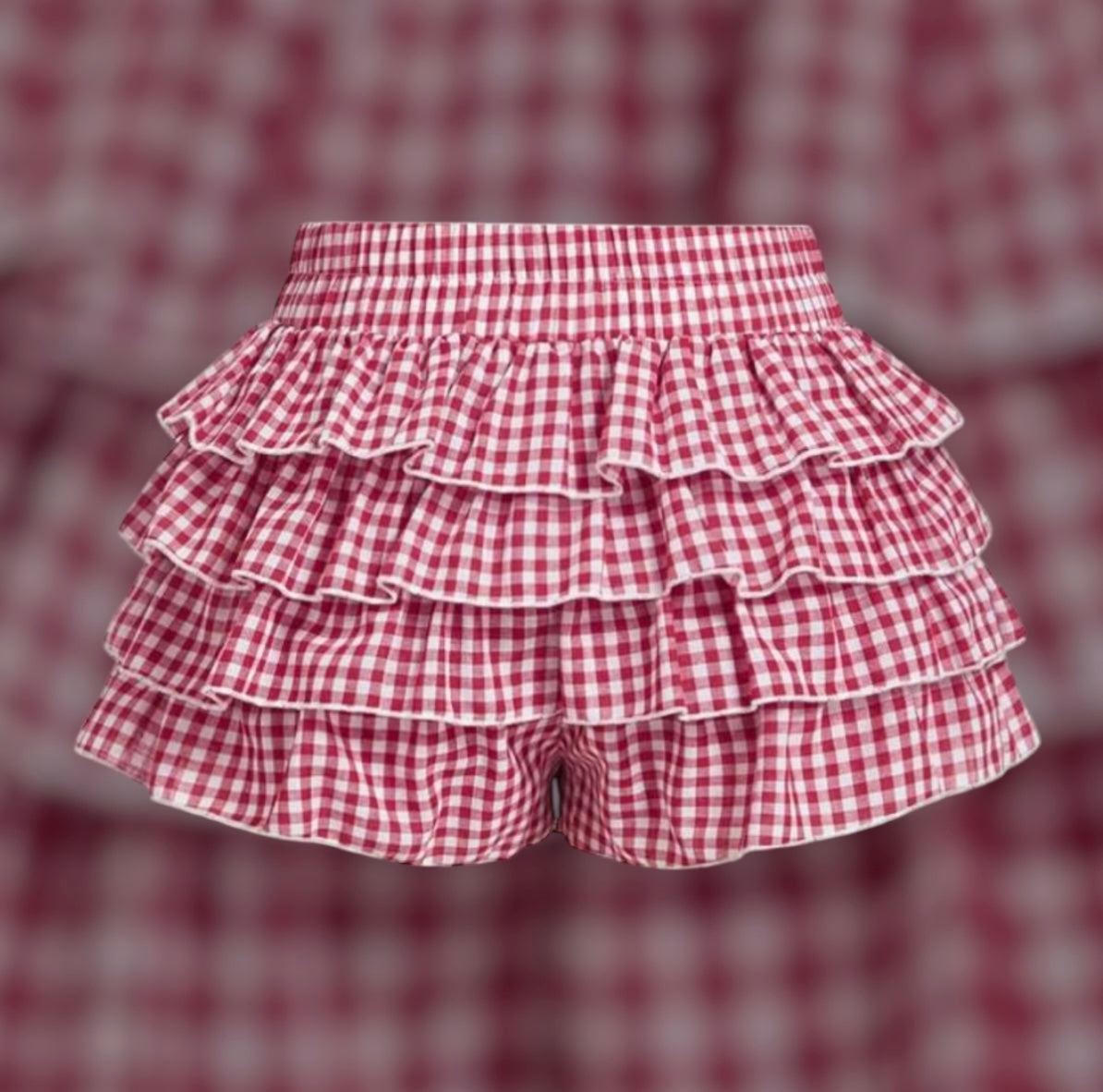Casual Low-Waist Plaid Bodycon Ruffle Shorts