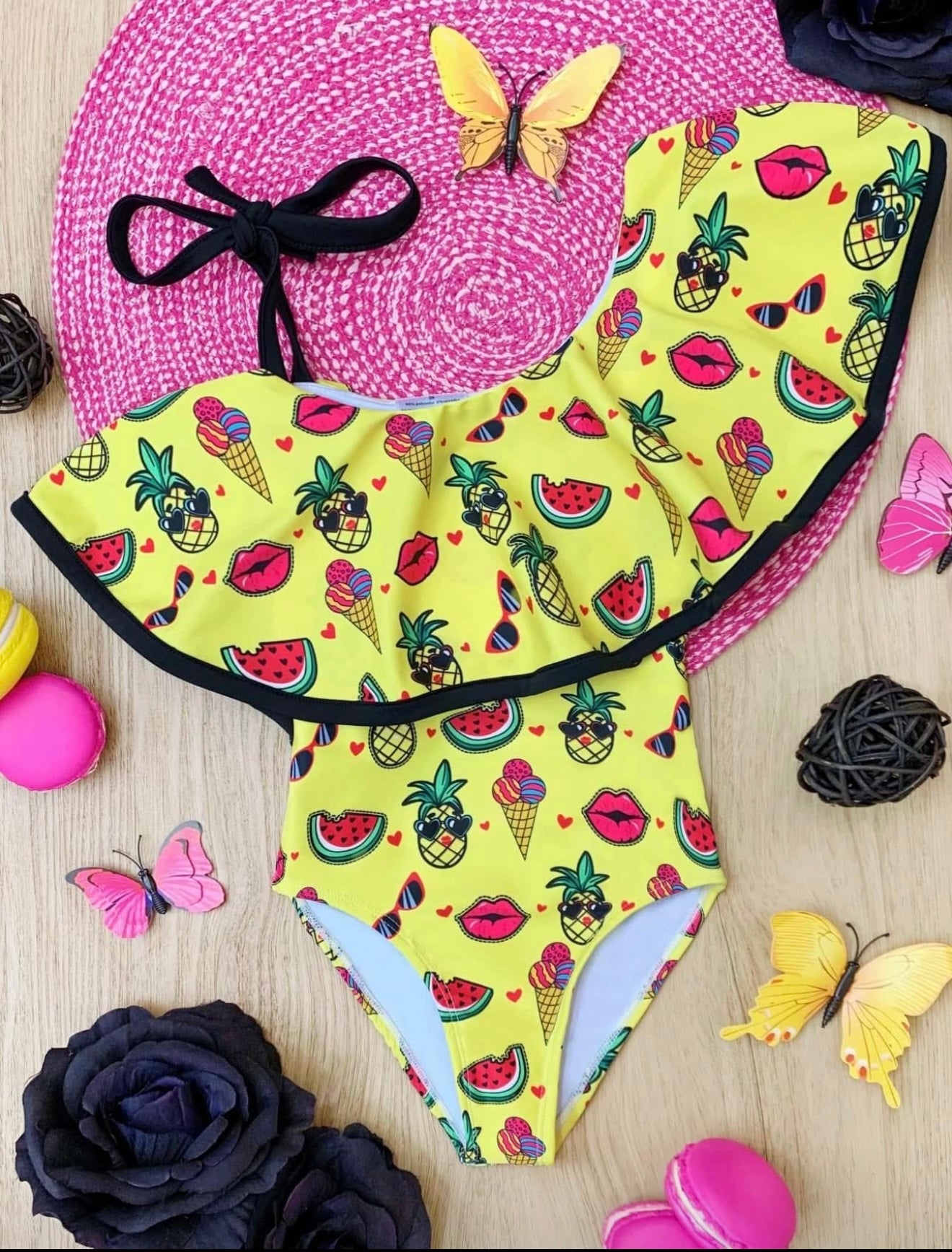 Fun in the Tropics One Shoulder One Piece Swimsuit
