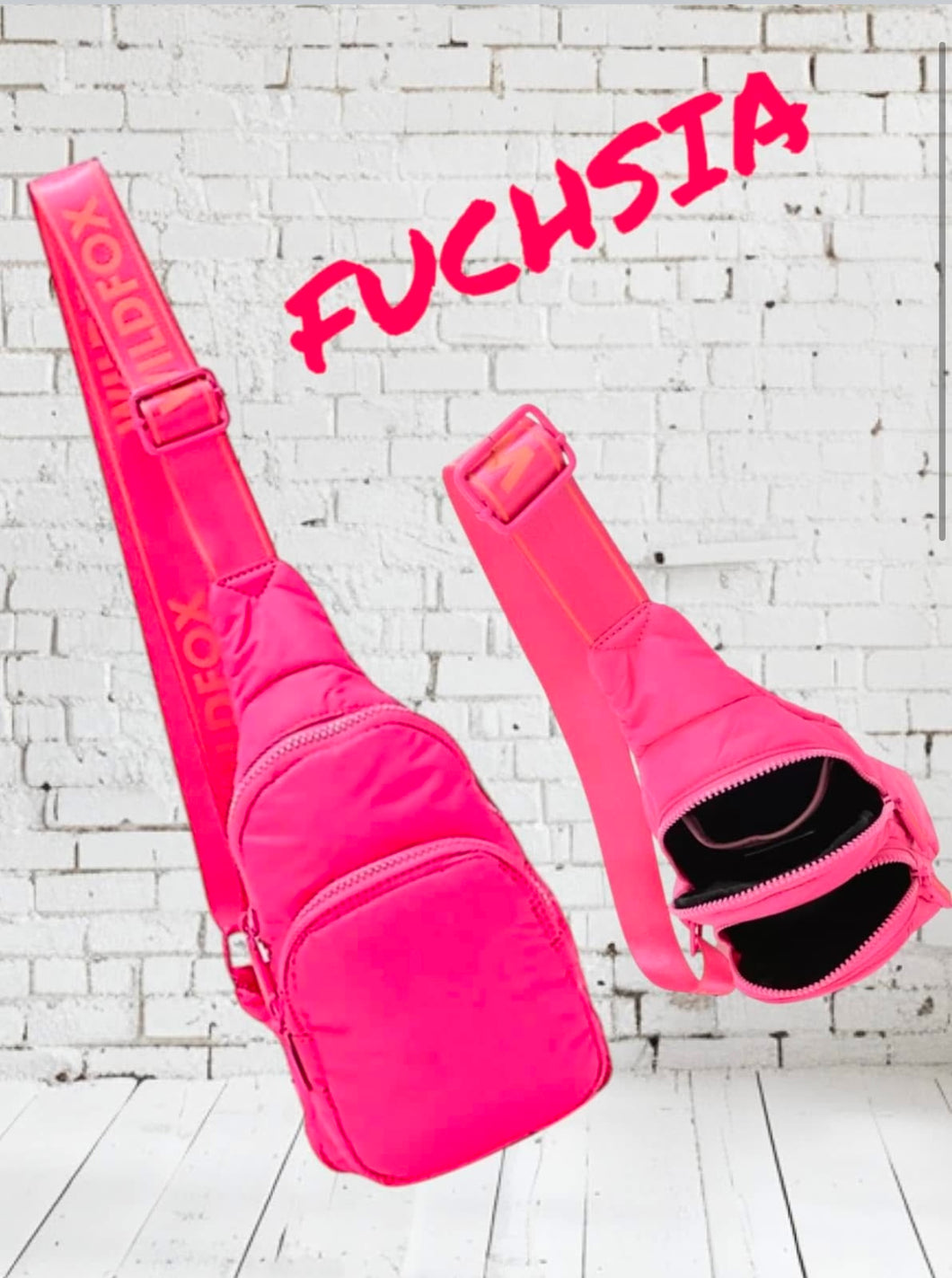 Wildfox Crossbody Double Pocket Sling Bag