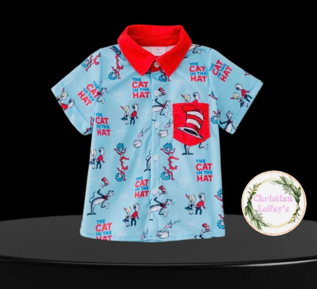 Dr. Seuss Button Up Boy Shirt