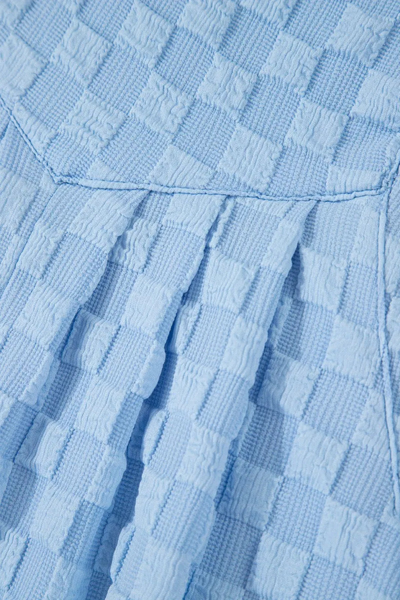 Checkered Pocket Wide Leg Overalls