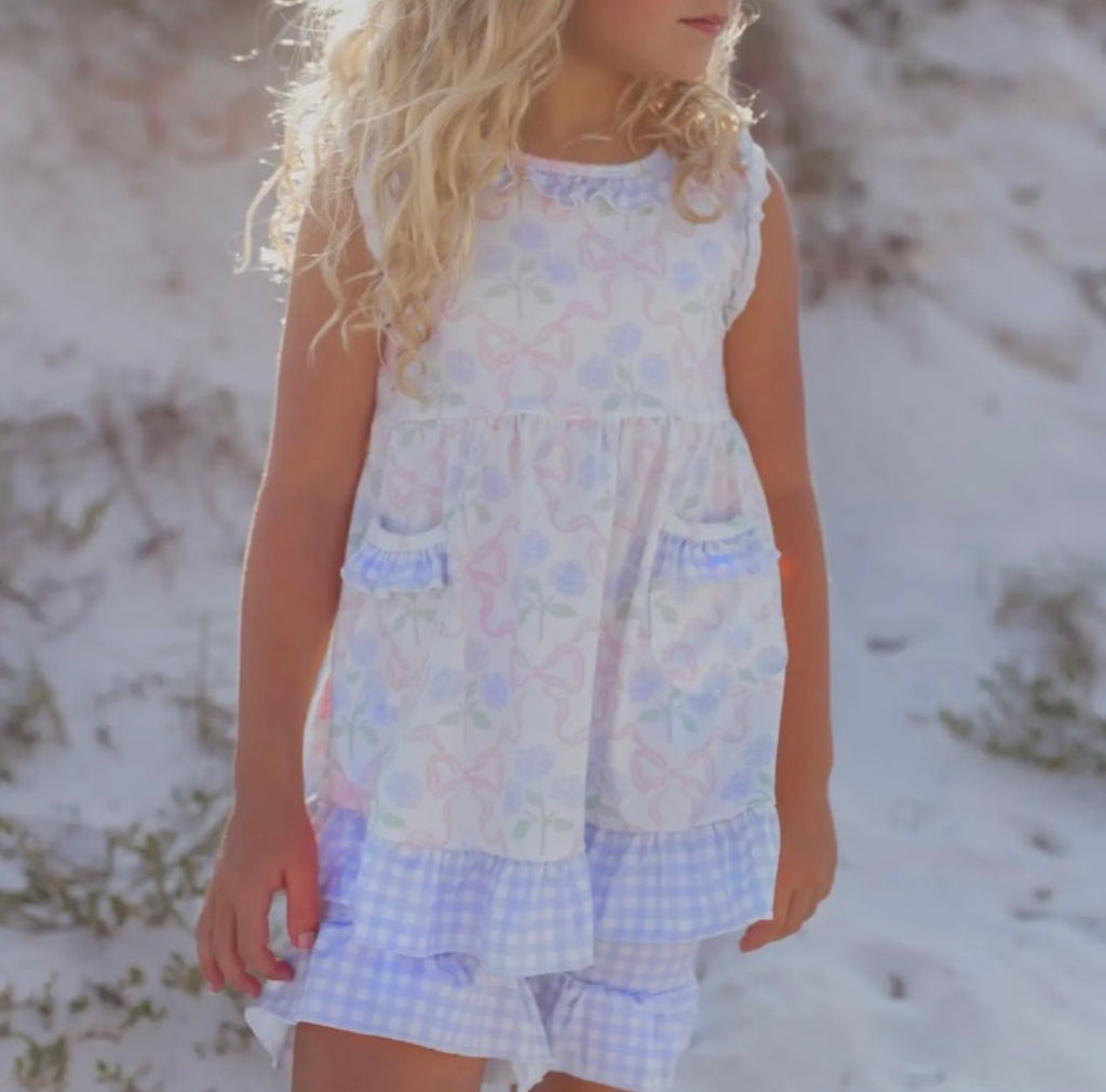 Checker & Pink Ruffle Short Set