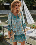Bohemian Neck Tie Vintage Dress