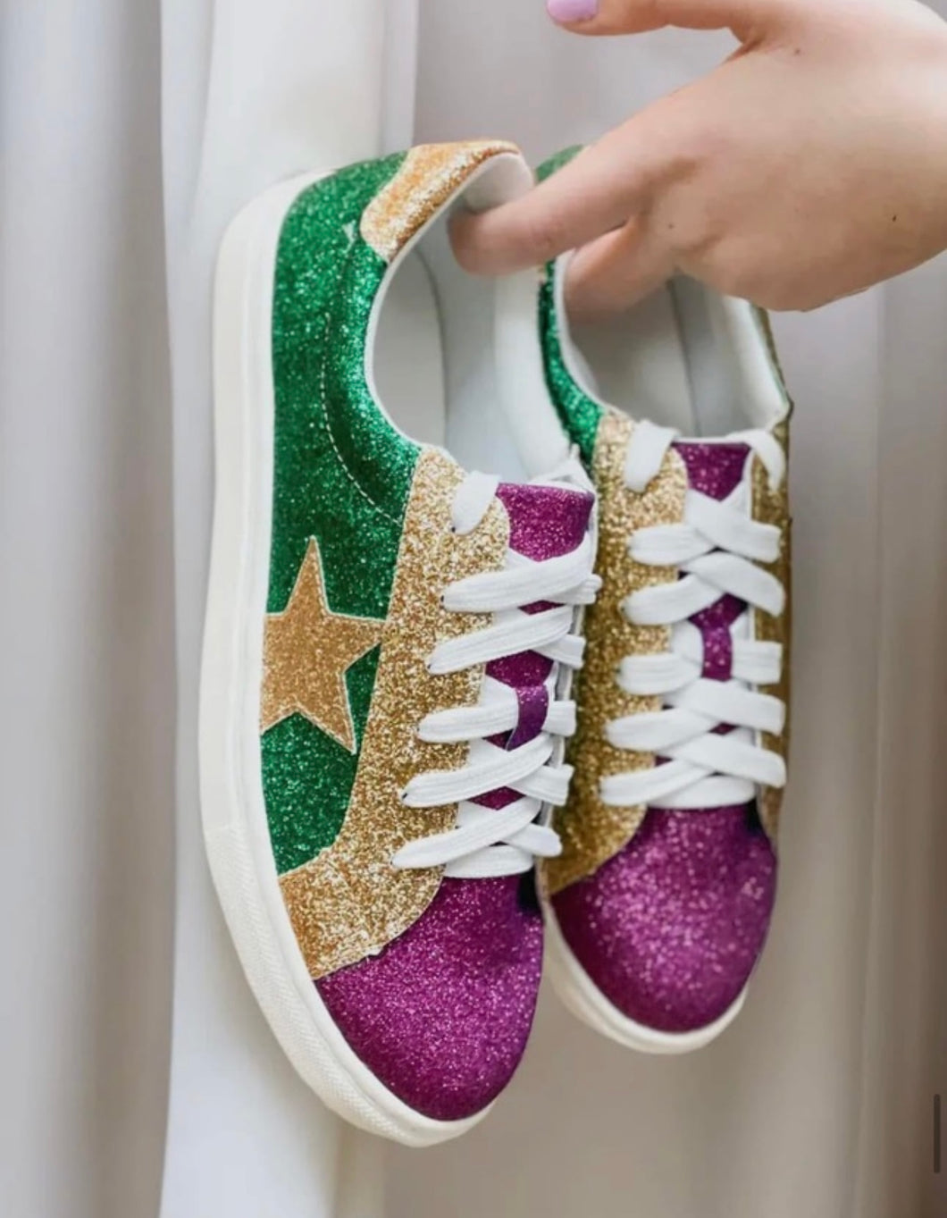 Mardi Gras Sequin Flat Sneakers