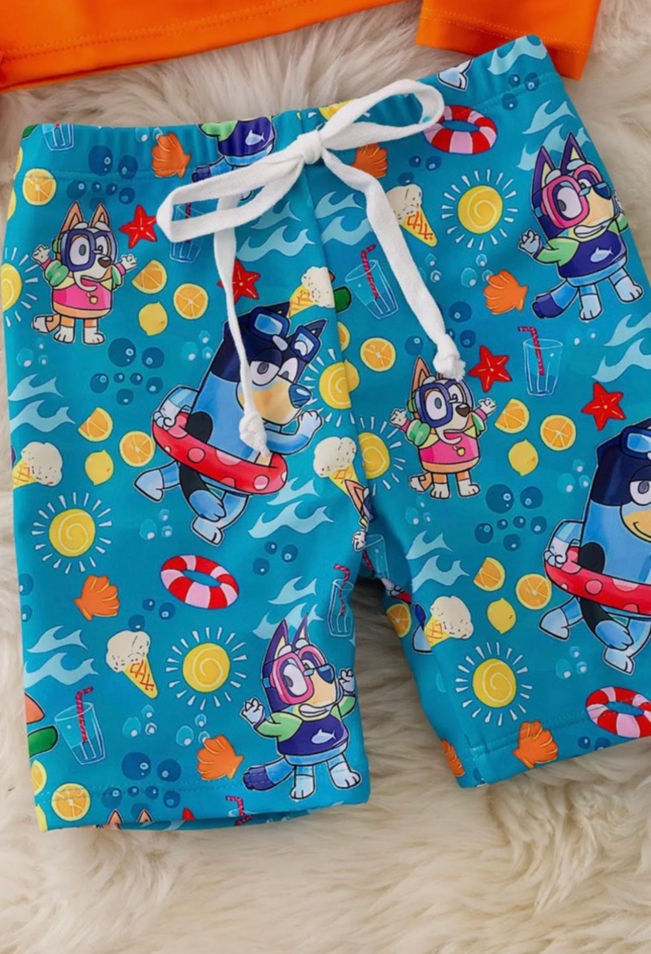 Bluey 2 piece Boys Orange Swim Set