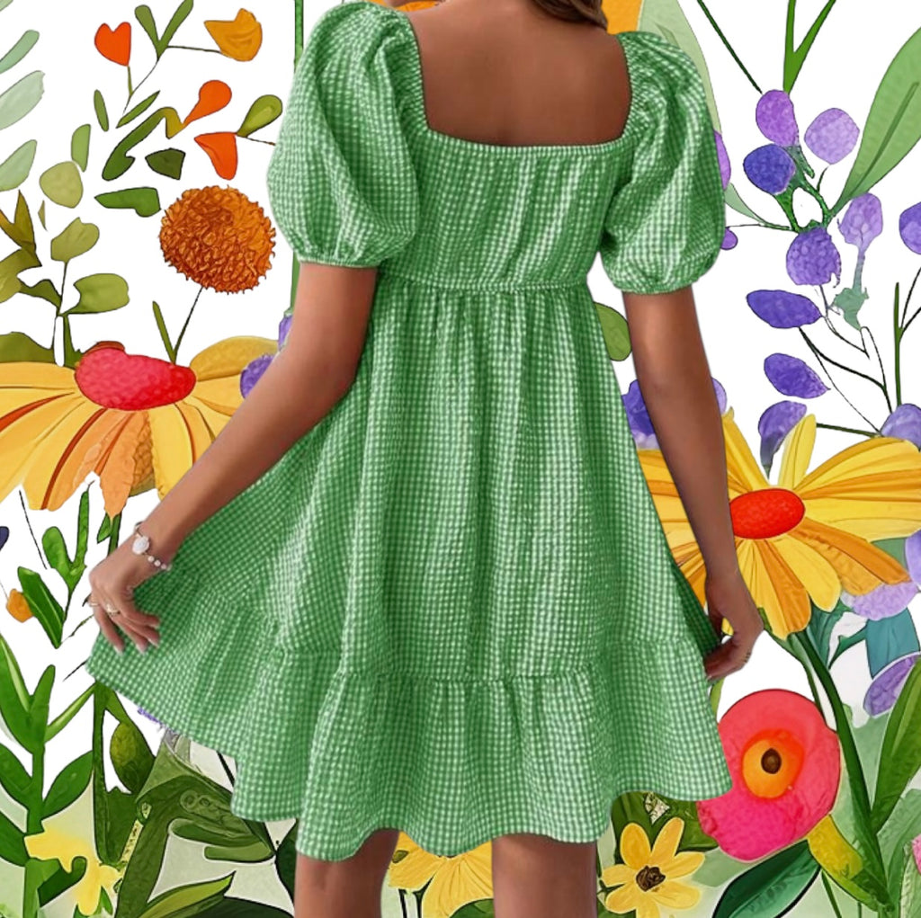 Green Apple Bubble Sweetheart Dress