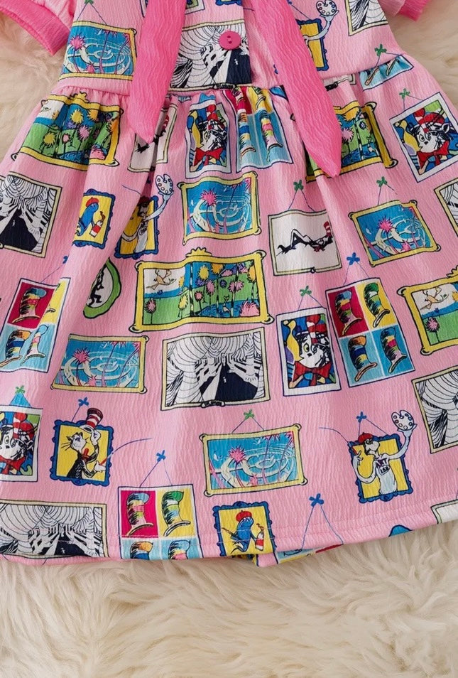Pink Dr. Seuss Printed Dress
