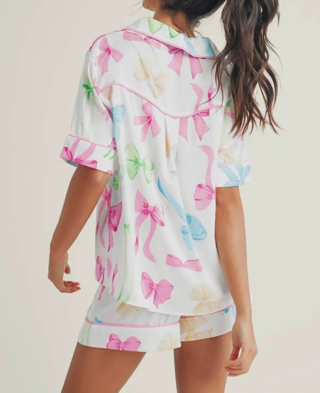 Bowknot High Waist Pajamas Set