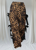 Leopard Print Wide Leg Bow Pants
