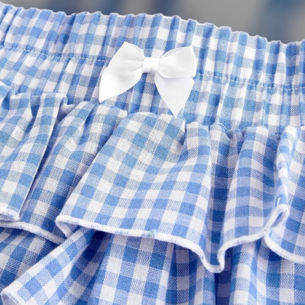 Casual Low-Waist Plaid Bodycon Ruffle Shorts