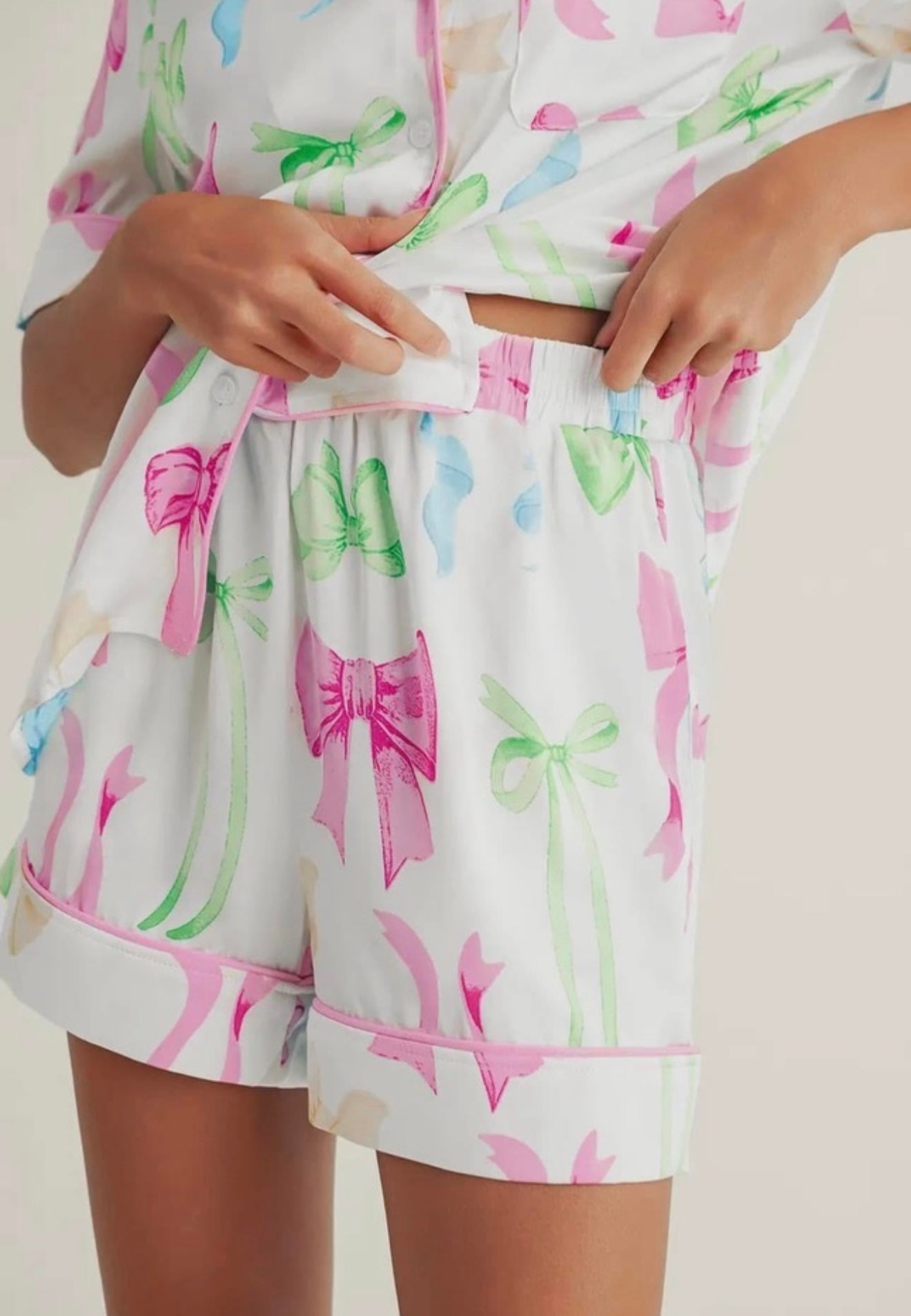 Bowknot High Waist Pajamas Set