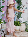 Pink Ruffle Hem Top & Palazzo Pants