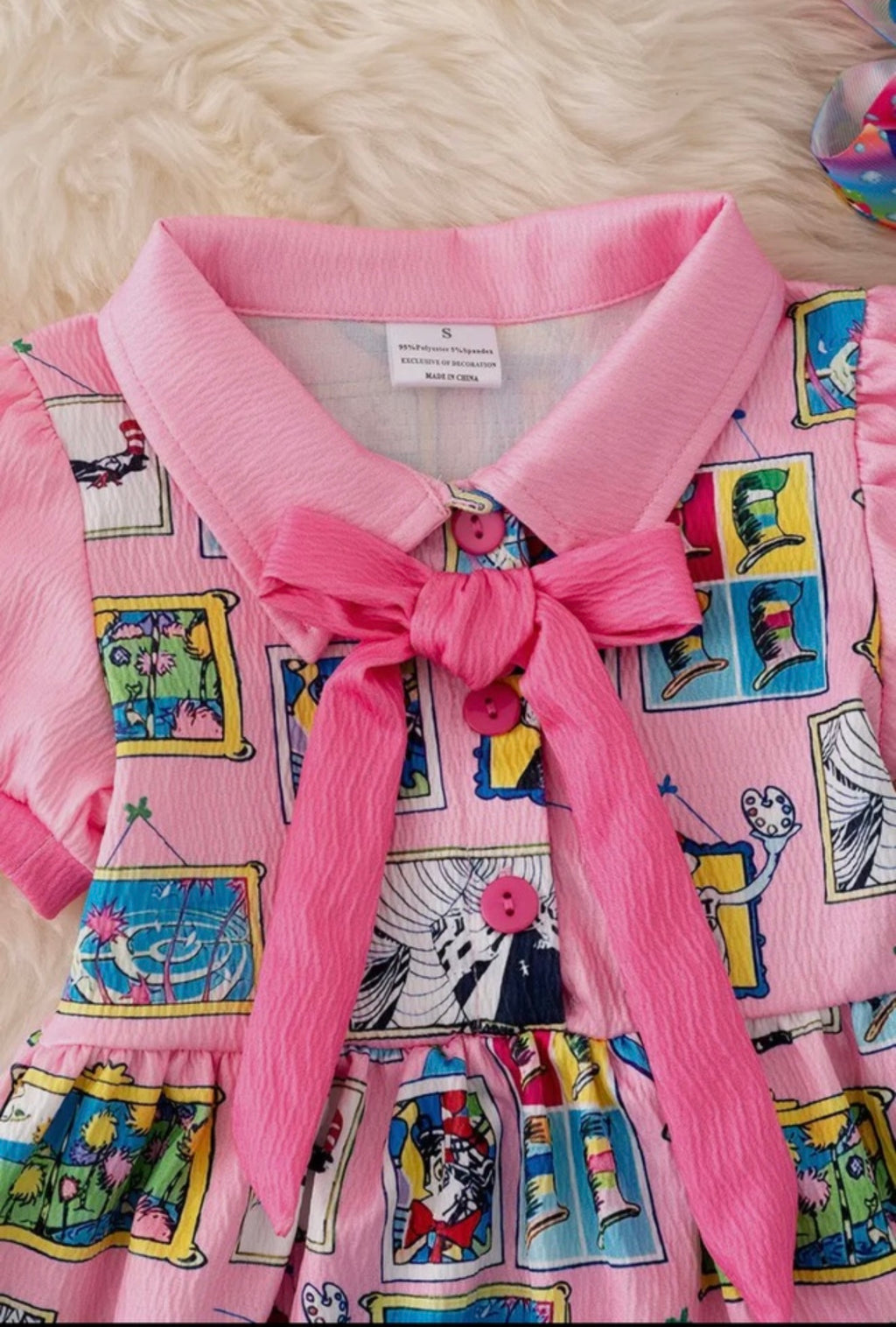 Pink Dr. Seuss Printed Dress