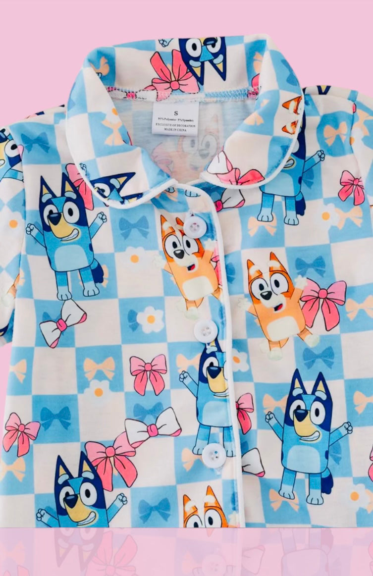 Bluey/Bingo Girls Checkered Pajamas
