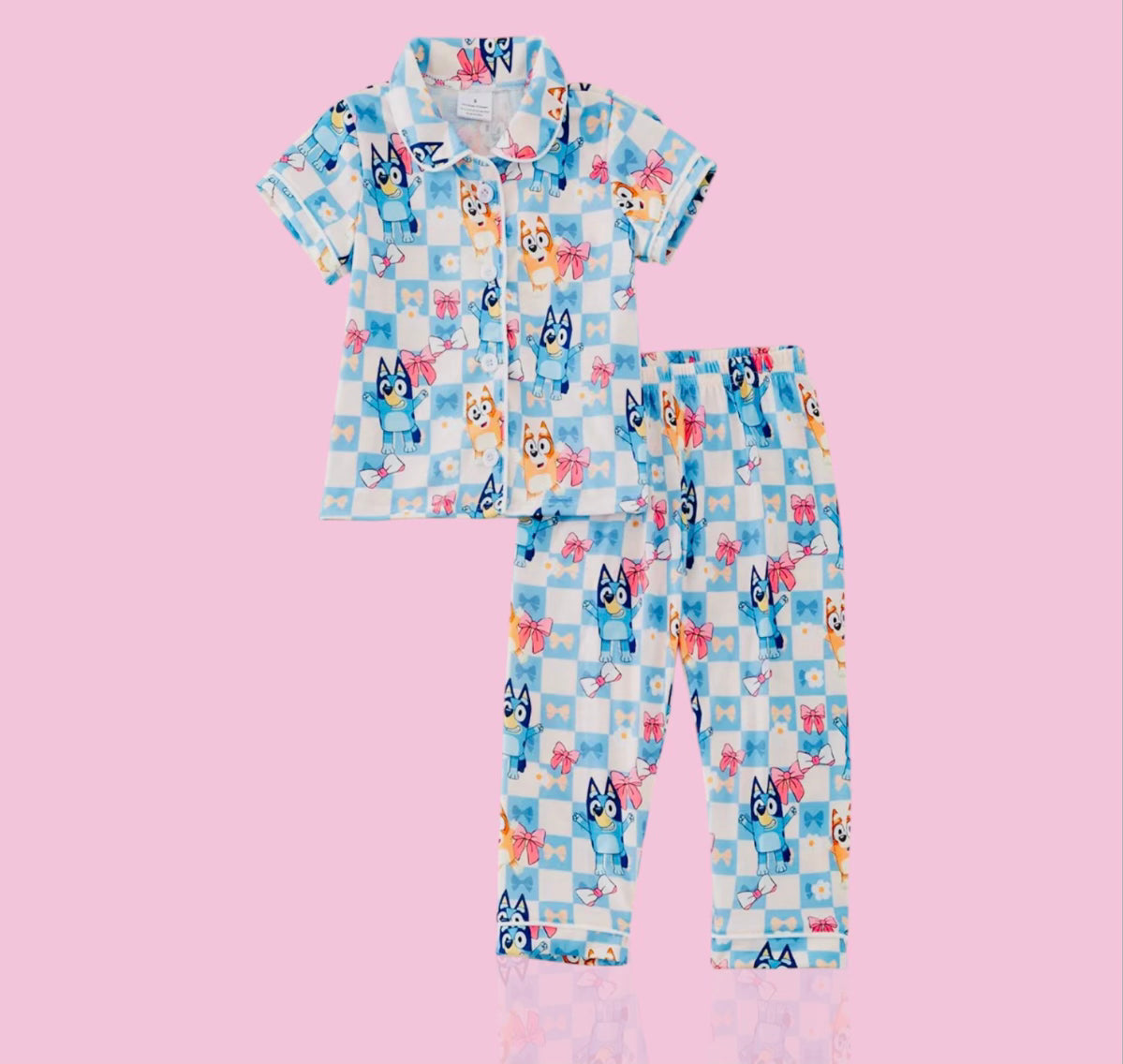 Bluey/Bingo Girls Checkered Pajamas