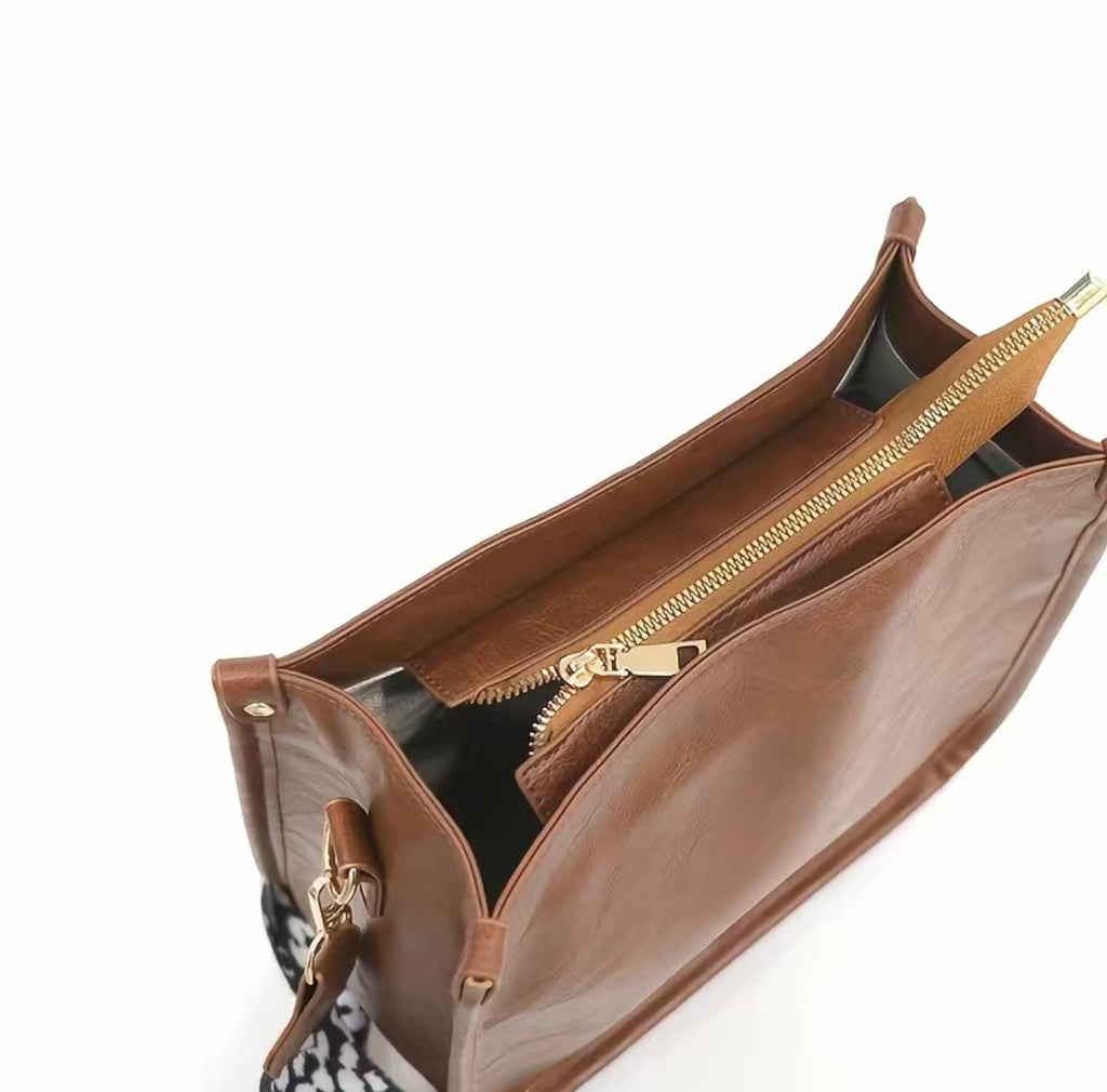 Brown Cow Strap Crossbody Bag