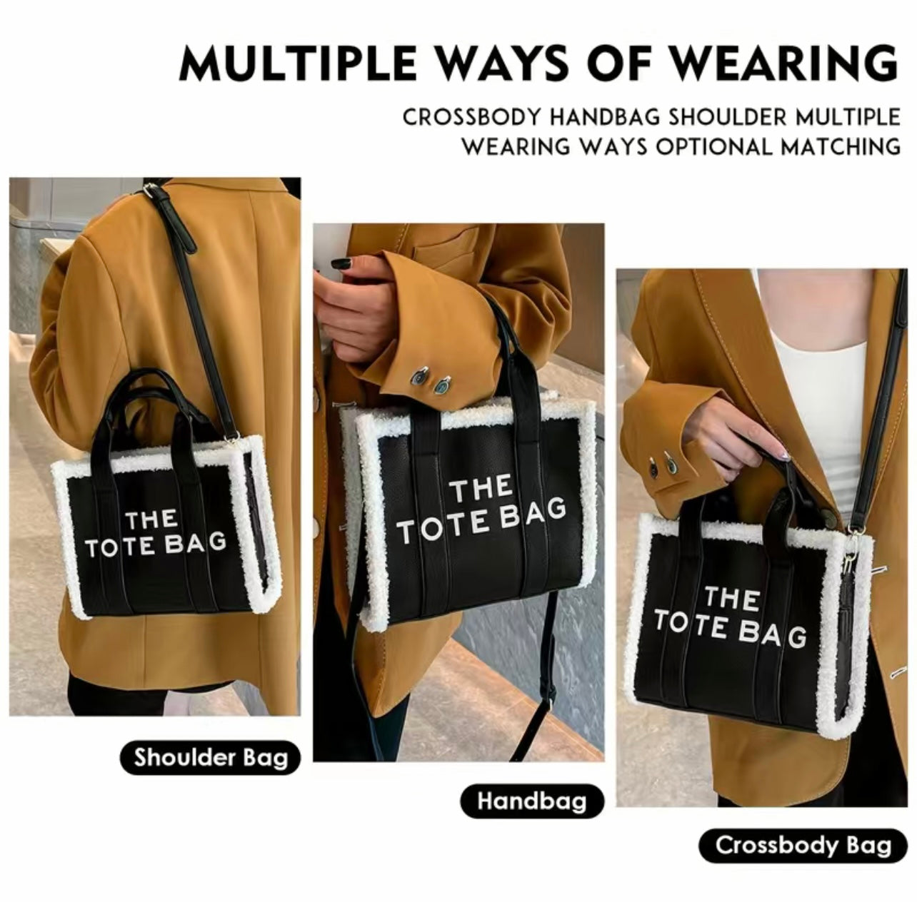 Fur Black Tote Bag