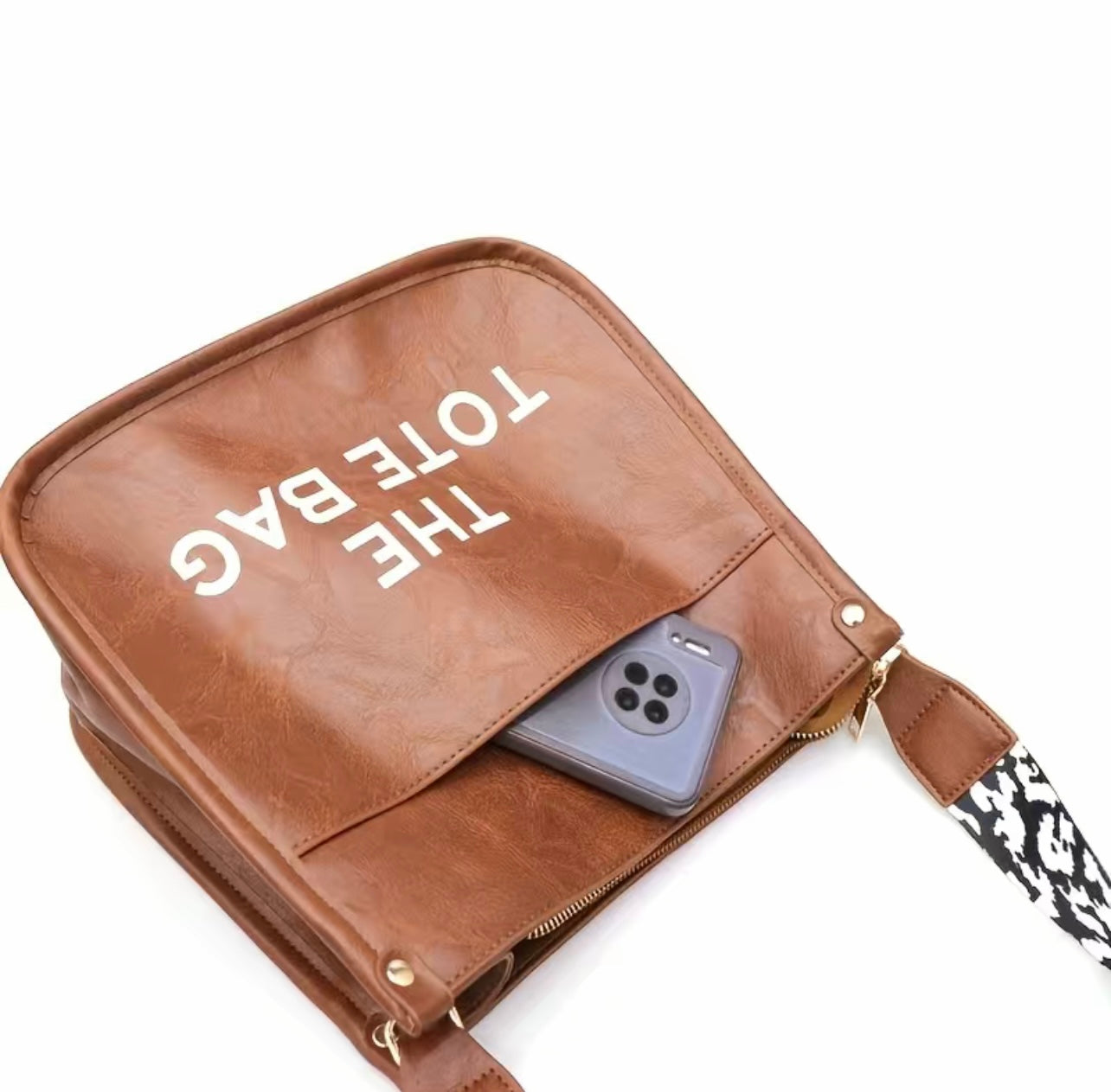 Brown Cow Strap Crossbody Bag