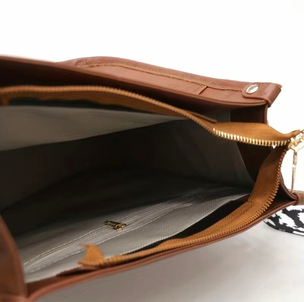 Brown Cow Strap Crossbody Bag