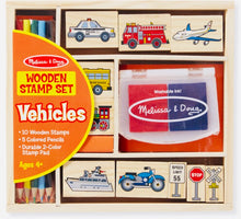 Load image into Gallery viewer, Vehicles Wooden Stamp Set
