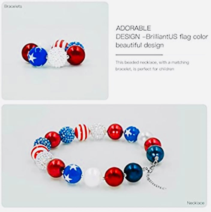 Red, White, Blue Pendant Set