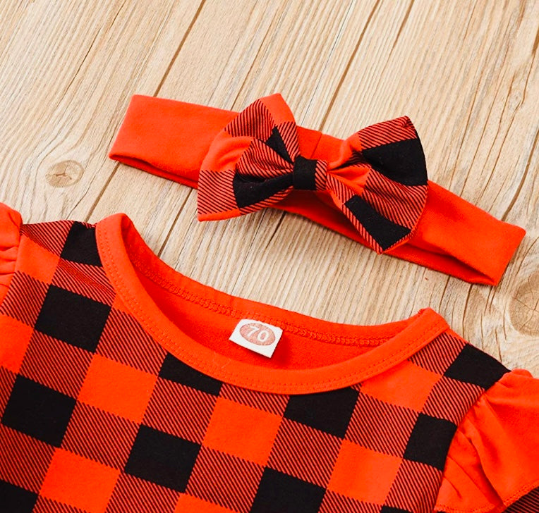 Christmas Plaided Romper