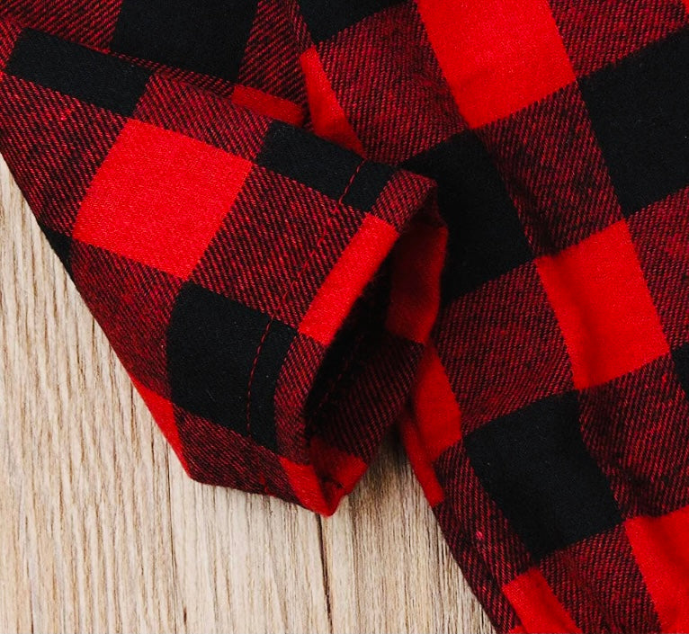Flannel Deer Print Bodysuit