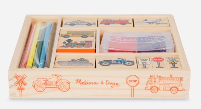Vehicles Wooden Stamp Set
