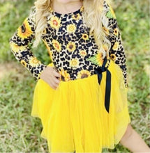 Load image into Gallery viewer, Leopard and Sunflower Tutu Dress
