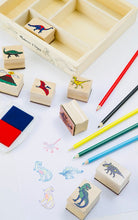 Load image into Gallery viewer, Dinosaurs Wooden Stamp Set
