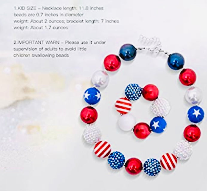 Red, White, Blue Pendant Set