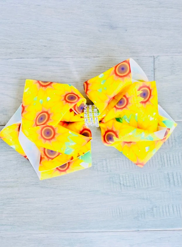 Yellow Sunflower Hair Bow