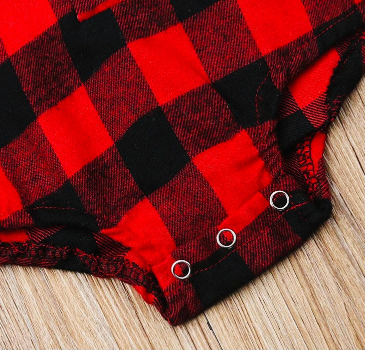 Flannel Deer Print Bodysuit