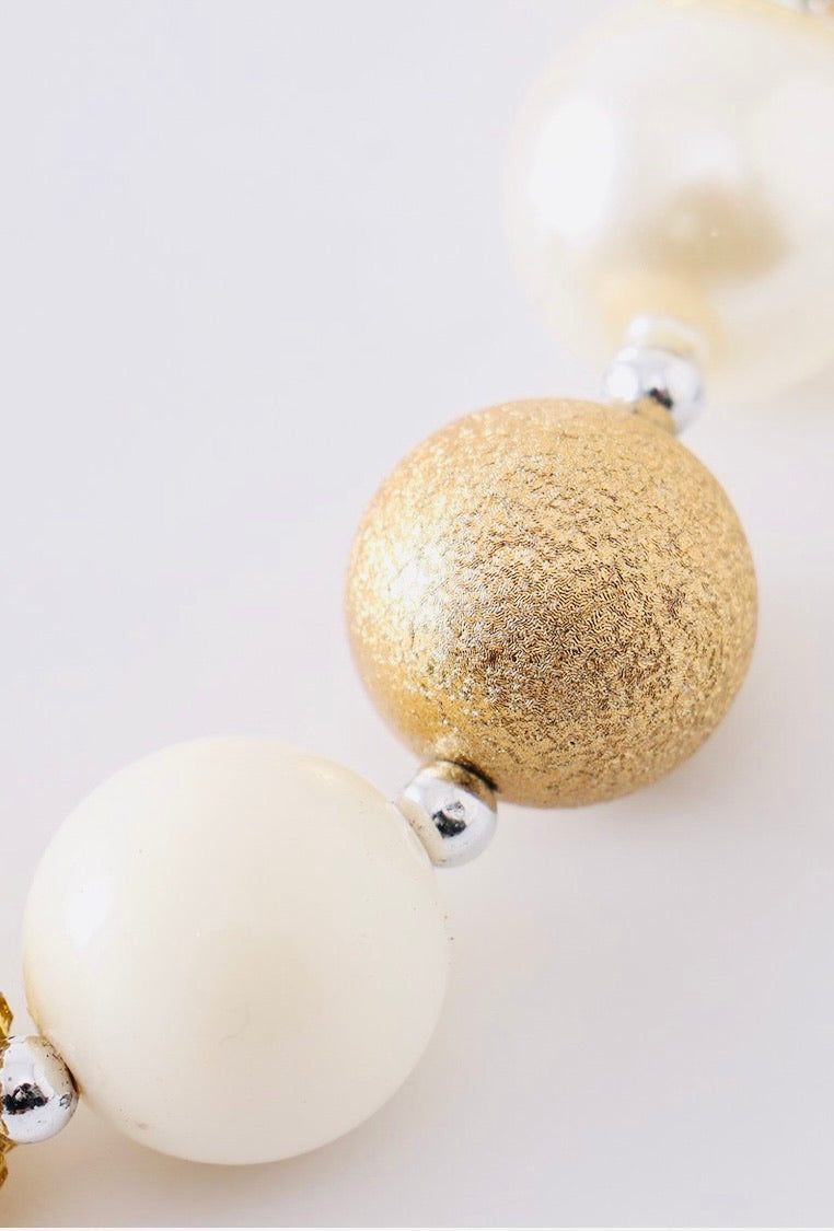 Gold & White Bubble Necklace