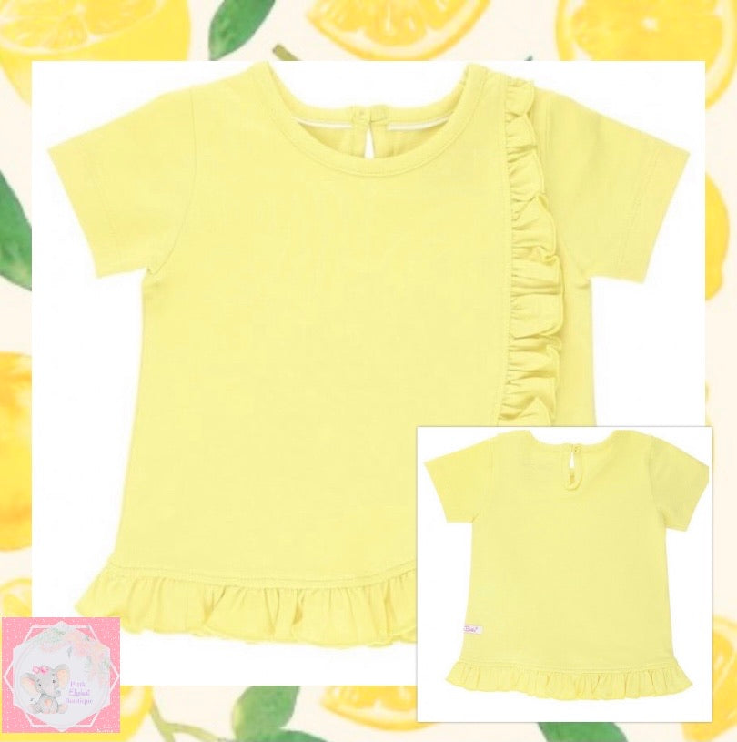 Lemon Ruffle Detail Top