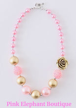 Load image into Gallery viewer, Pink &amp; Gold Half Bubble Necklace
