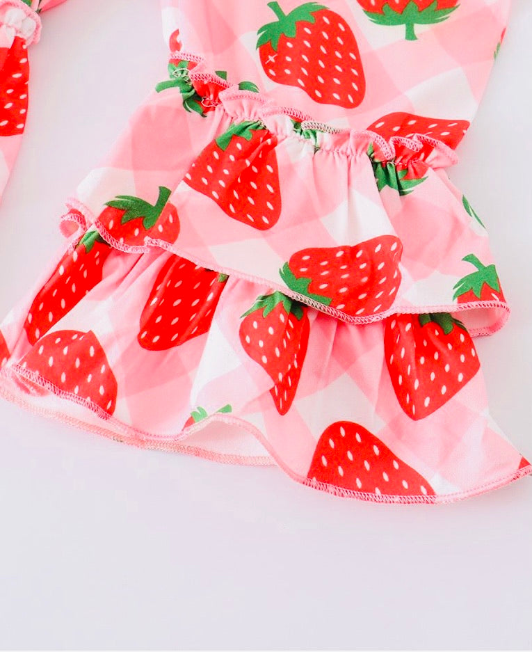 Strawberry Ruffle Capri Set