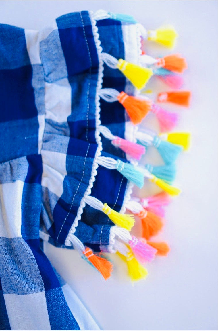Blue/White Gingham Flutter