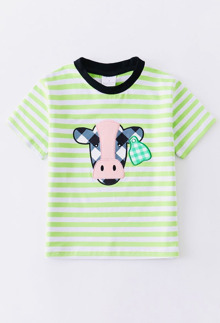 Green Stripe Moo Moo