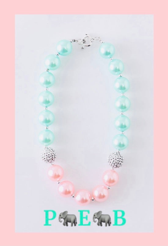 Mint & Peach Bubble Necklace
