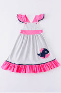 Pink & Navy Blue Whale Dress