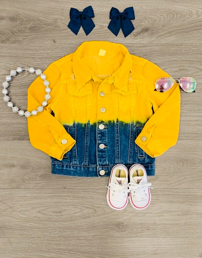 Dip Dye Bright Denim Jacket